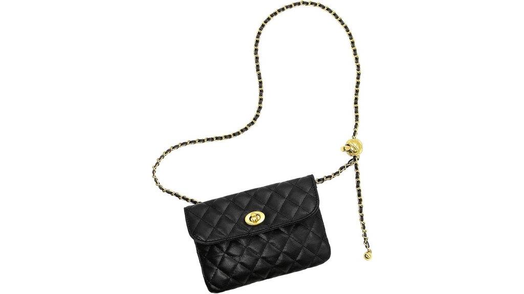 leather chain belt bag