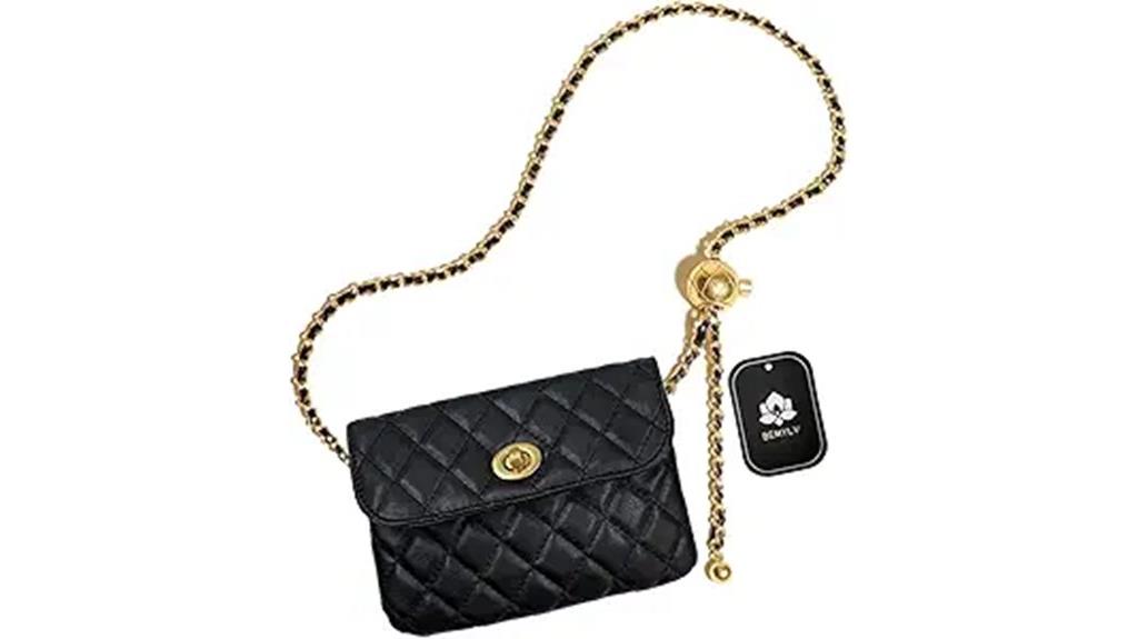 leather chain belt bag