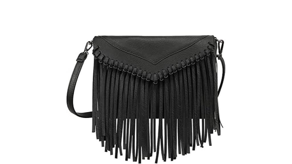 leather fringe crossbody purse