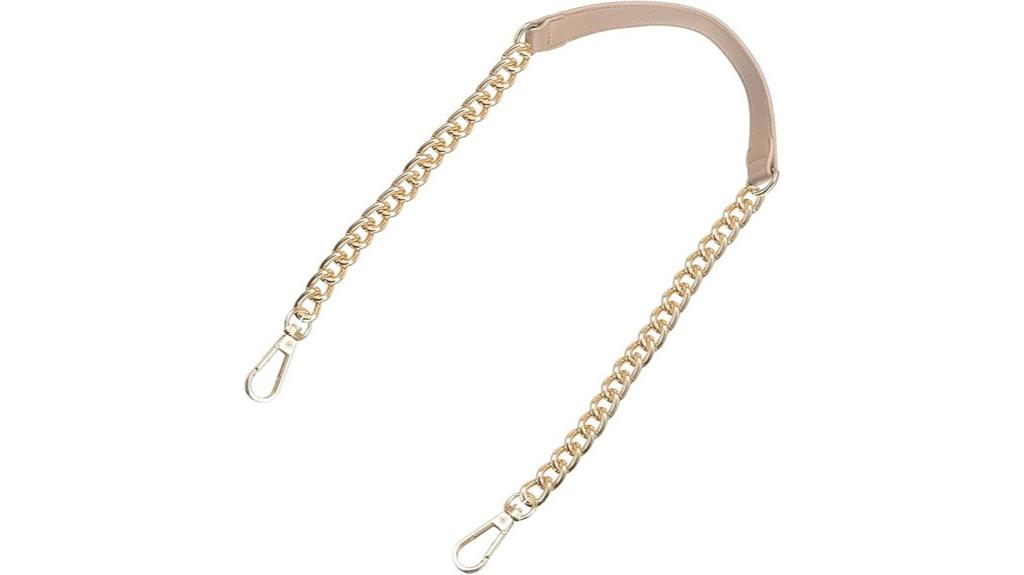 leather purse with gold chain