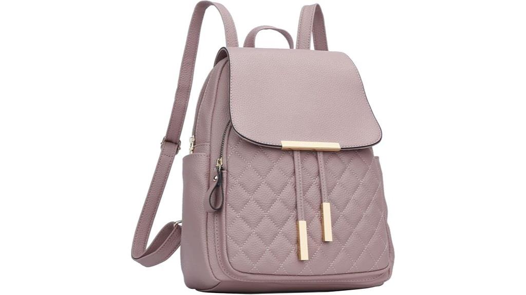 leather quilted backpack