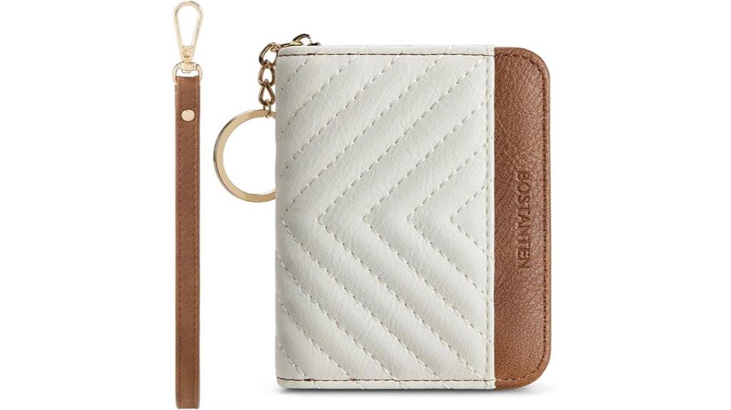 leather rfid wallet with zipper