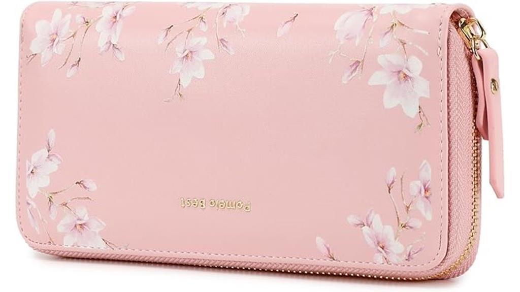 leather rfid wallet with zipper