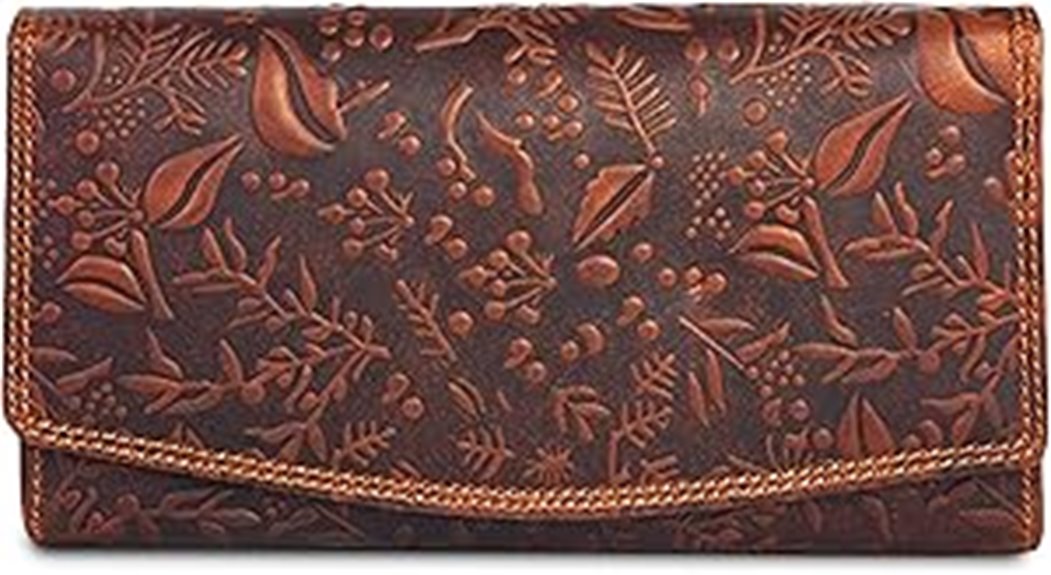 leather rfid wallet with zipper