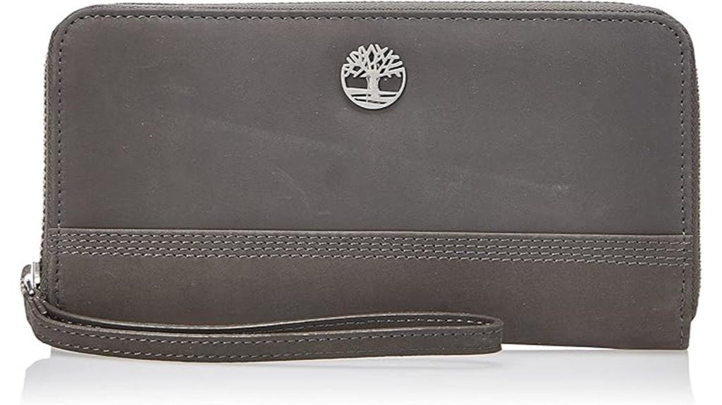 leather rfid zip wallet