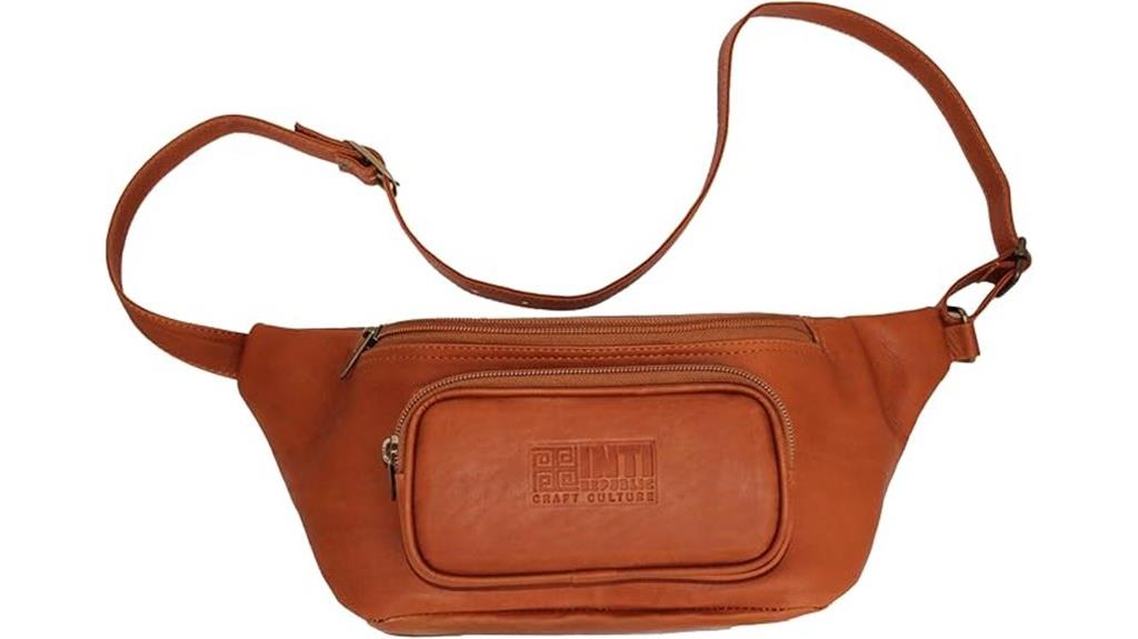 leather travel fanny pack