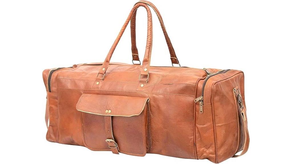 leather weekender travel bag