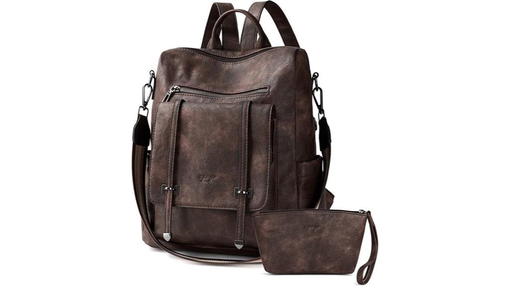 leather women s backpack purse