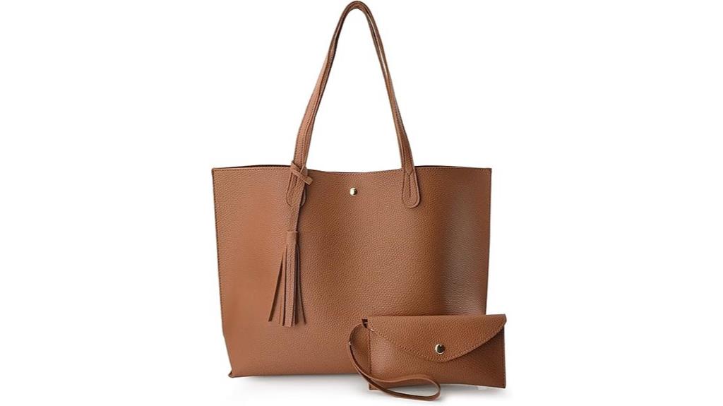 minimalist faux leather tote