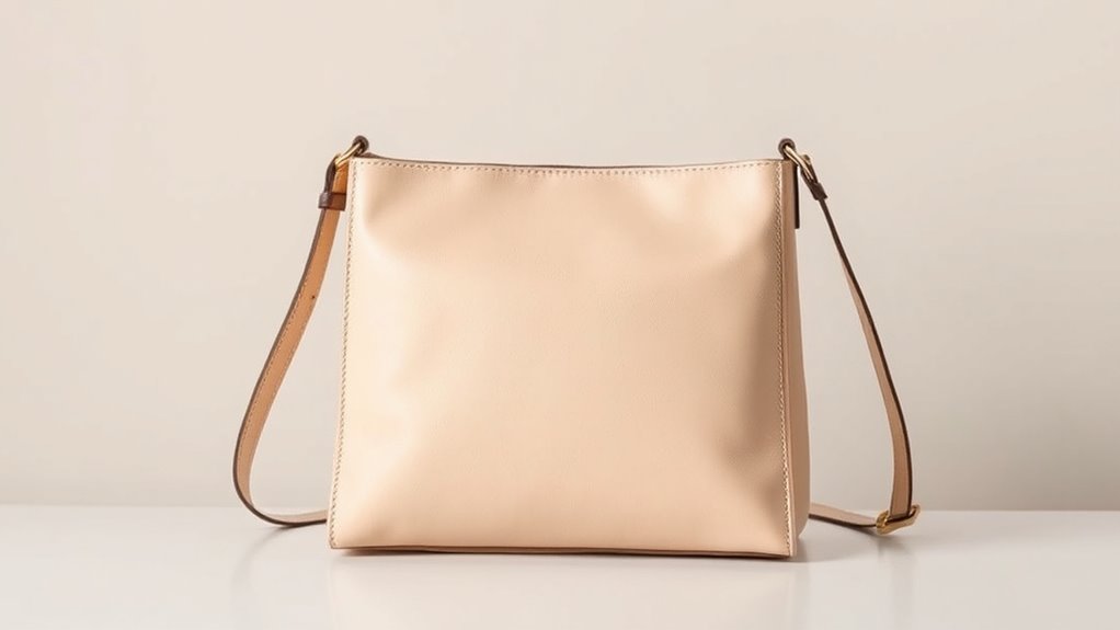 minimalist neutral tone shoulder bag