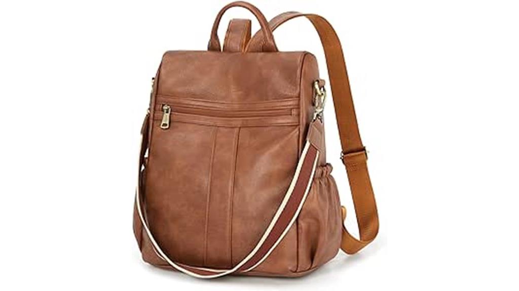missnine women s leather backpack