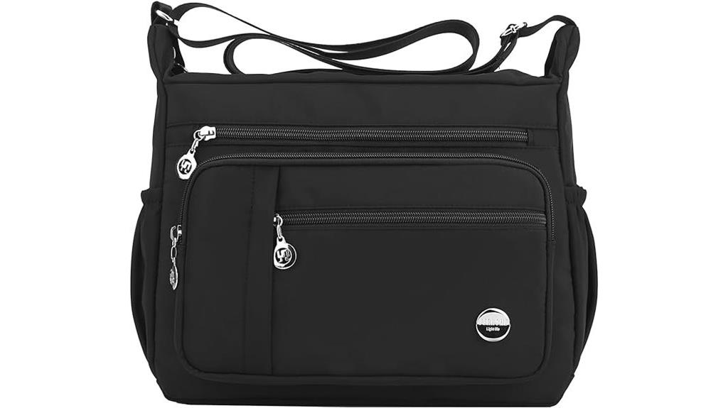 multi pocket shoulder handbag