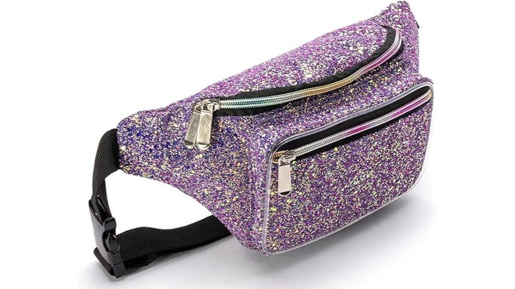 neon holographic rave fanny pack