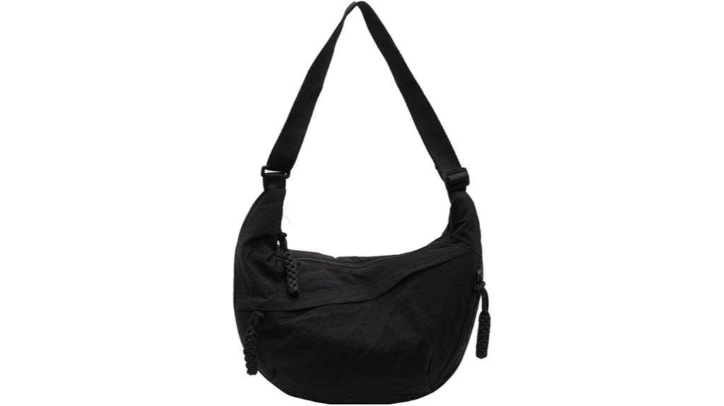 nylon crescent crossbody bag