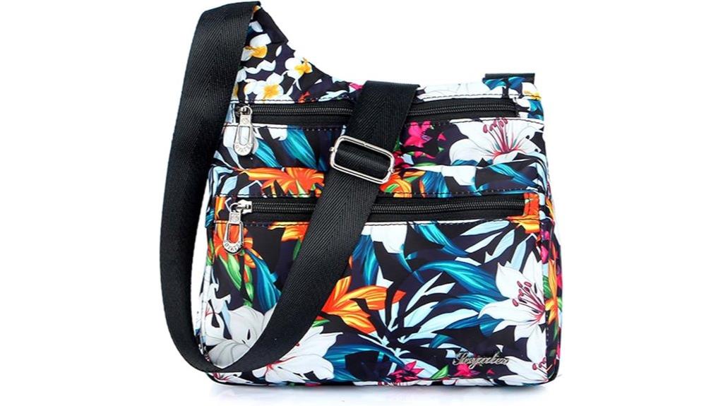 nylon multi pocket crossbody