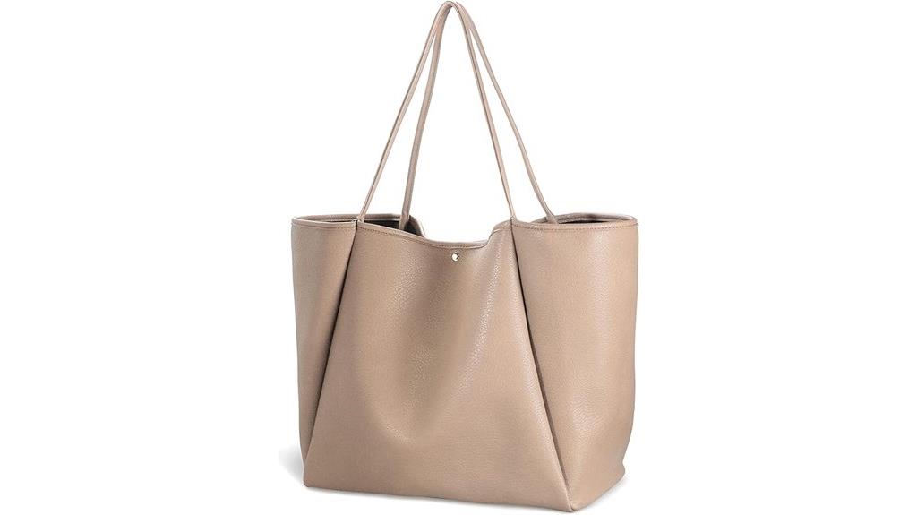 oversized pu leather tote