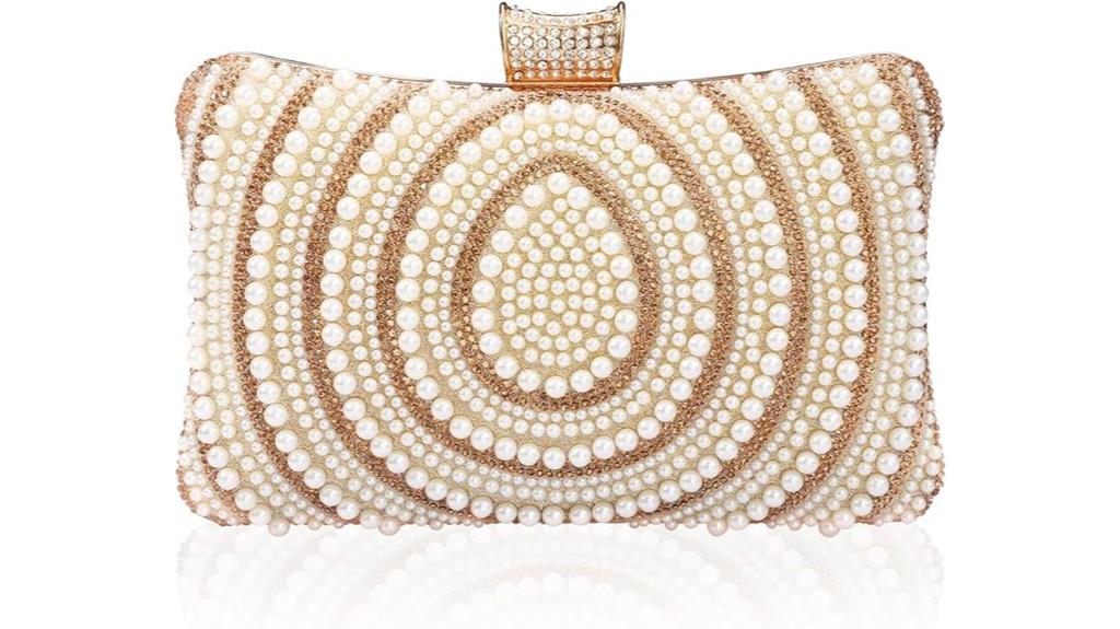 pearl beaded bridal purse