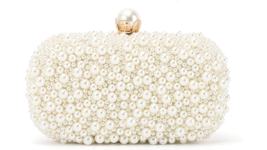 pearl beaded evening clutch