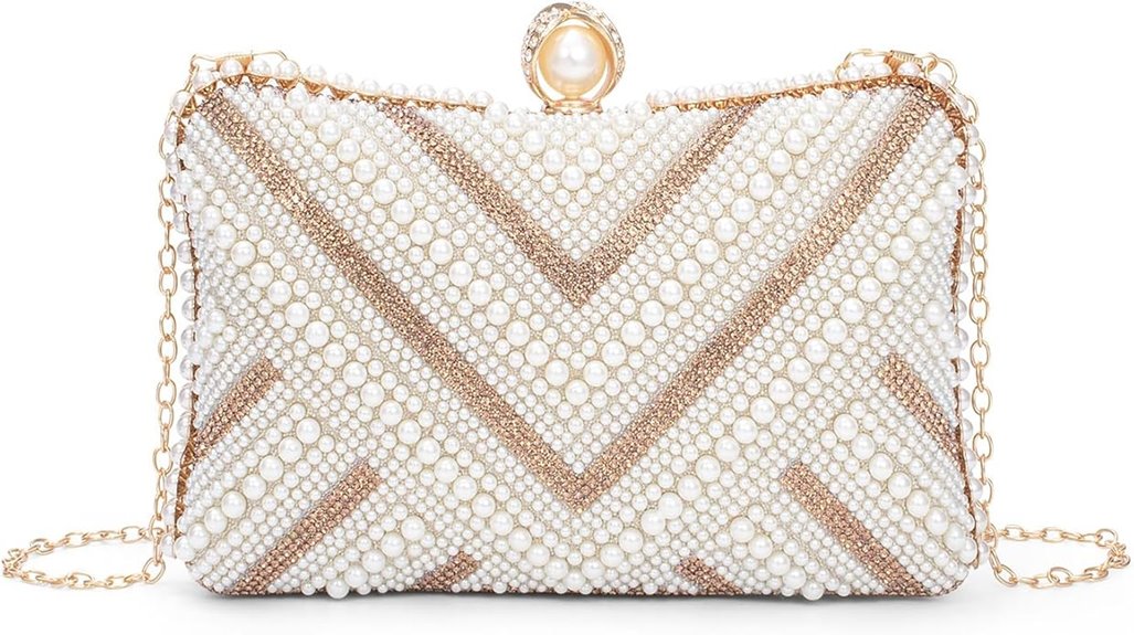 pearl clutch evening bag