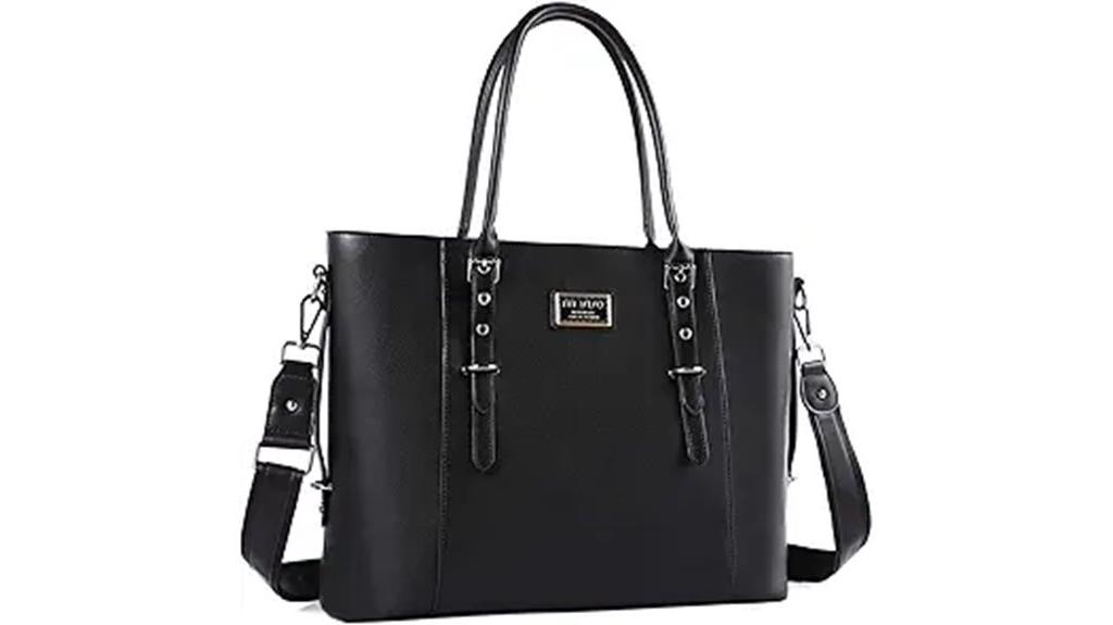 pu leather laptop tote