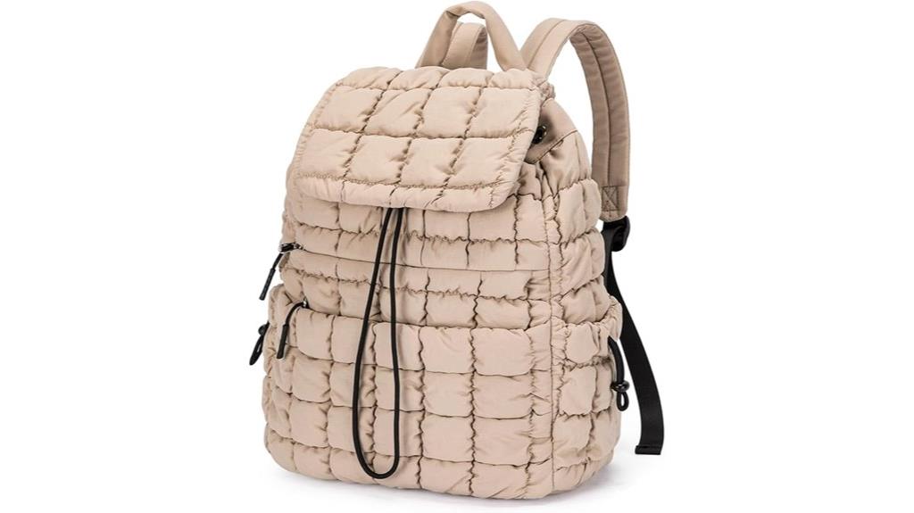 puffy quilted women s backpack