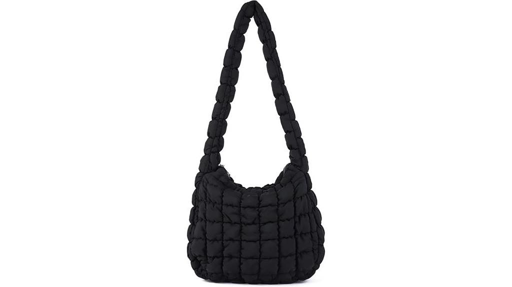 quilted puffer shoulder bag