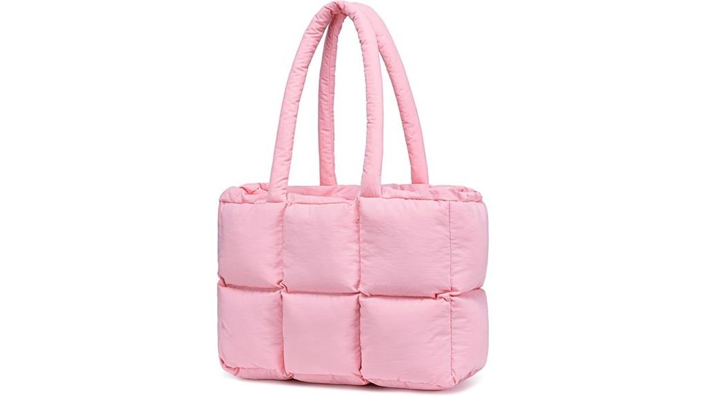 quilted puffy tote bag