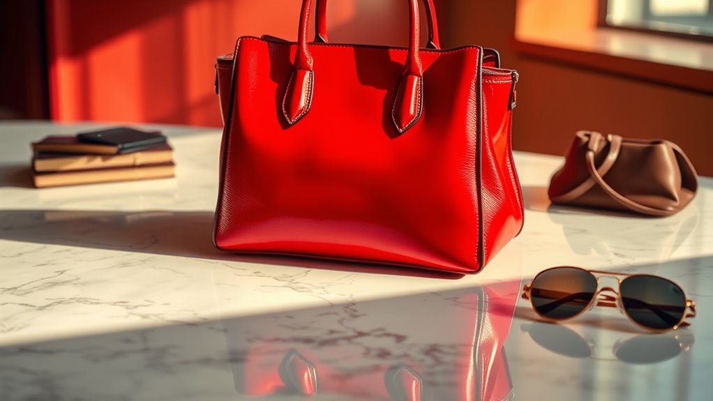 red handbag boosts confidence