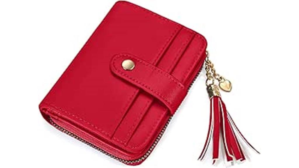red rfid bifold wallet
