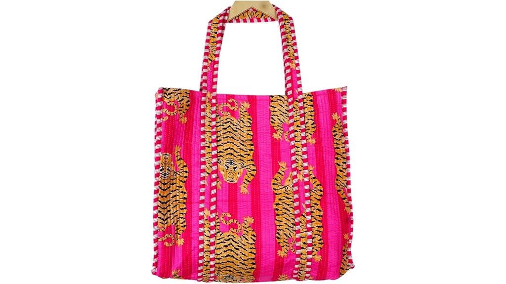 reversible cotton hand printed tote