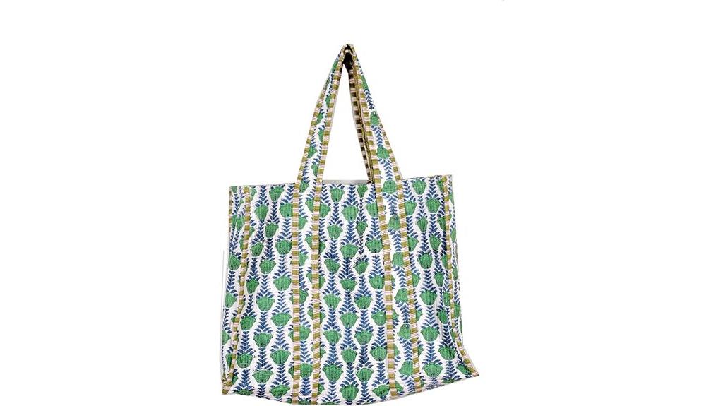 reversible floral cotton tote