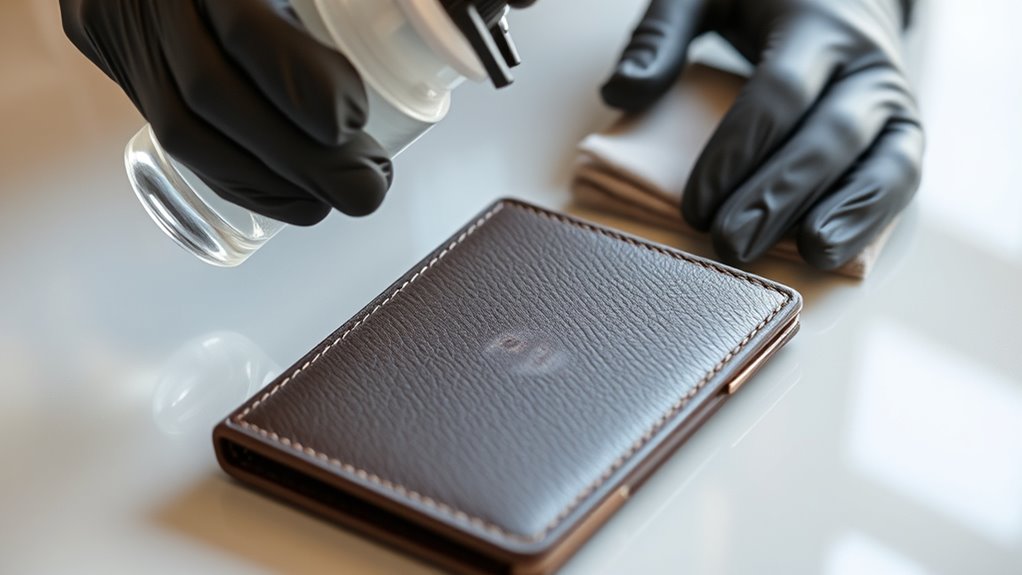 safely disinfect wallet surface