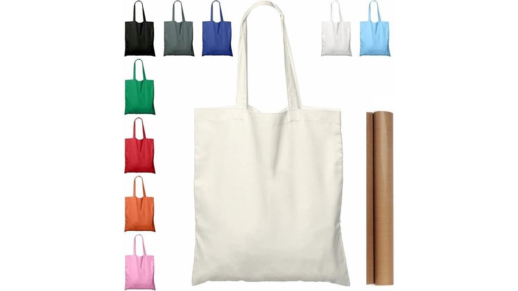 set of five cotton totes