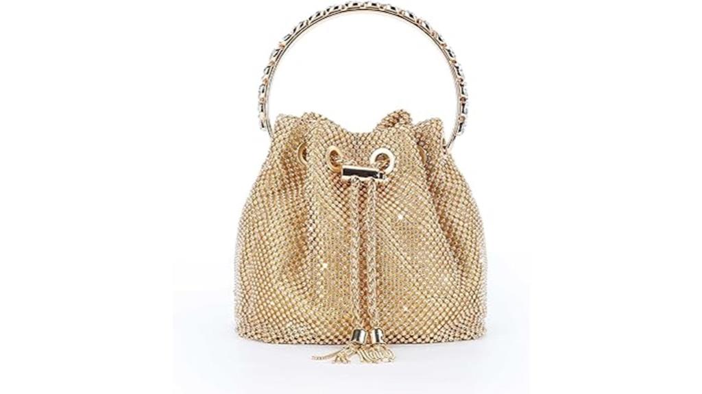 shimmering rhinestone evening bag