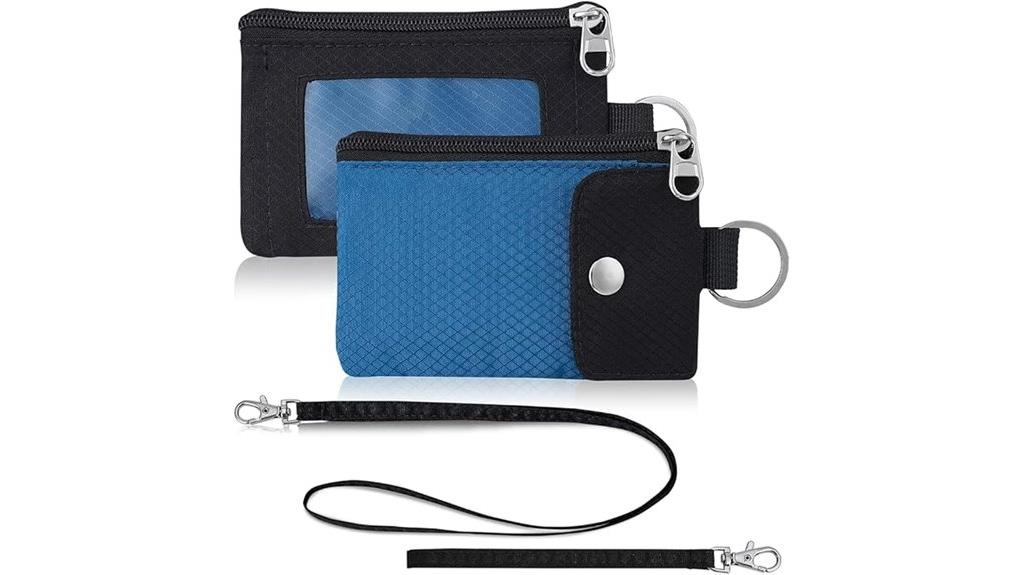 slim rfid wallet with lanyard