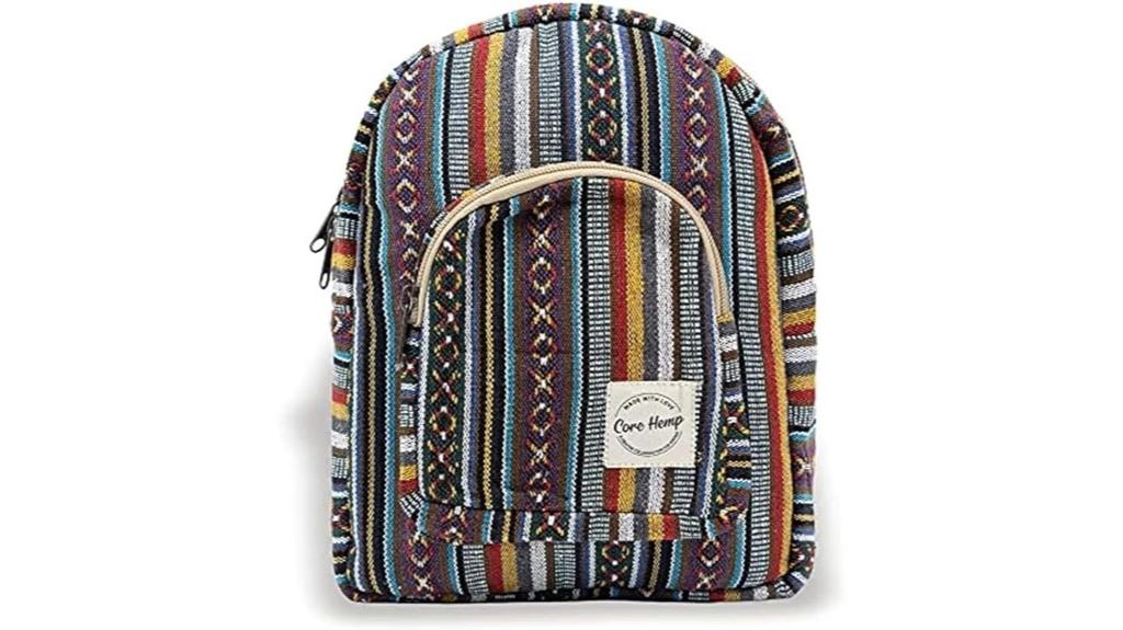 small hemp backpack purse