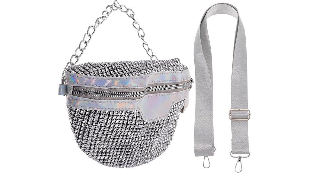 sparkling crystal waist bag