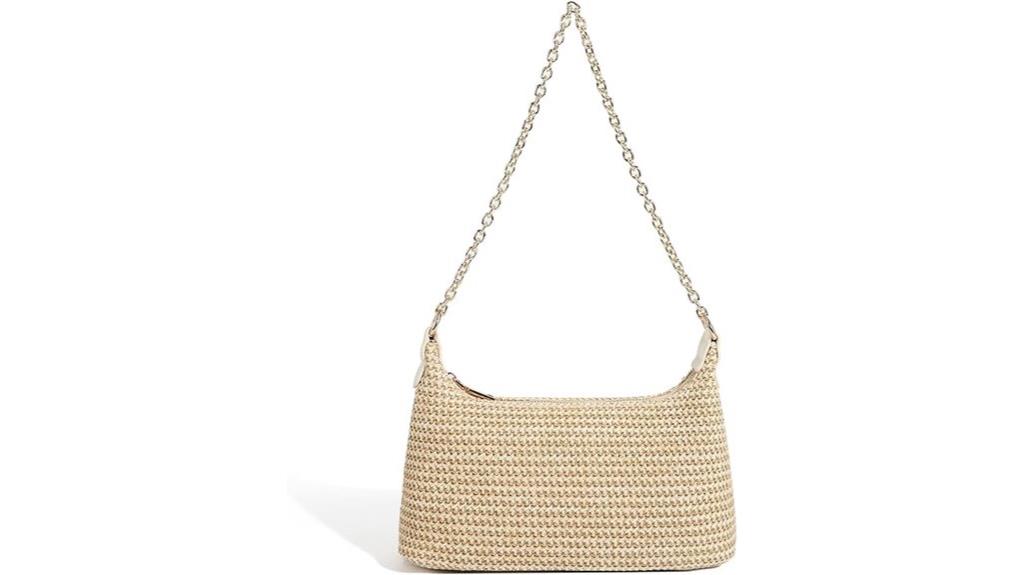 straw woven shoulder bag