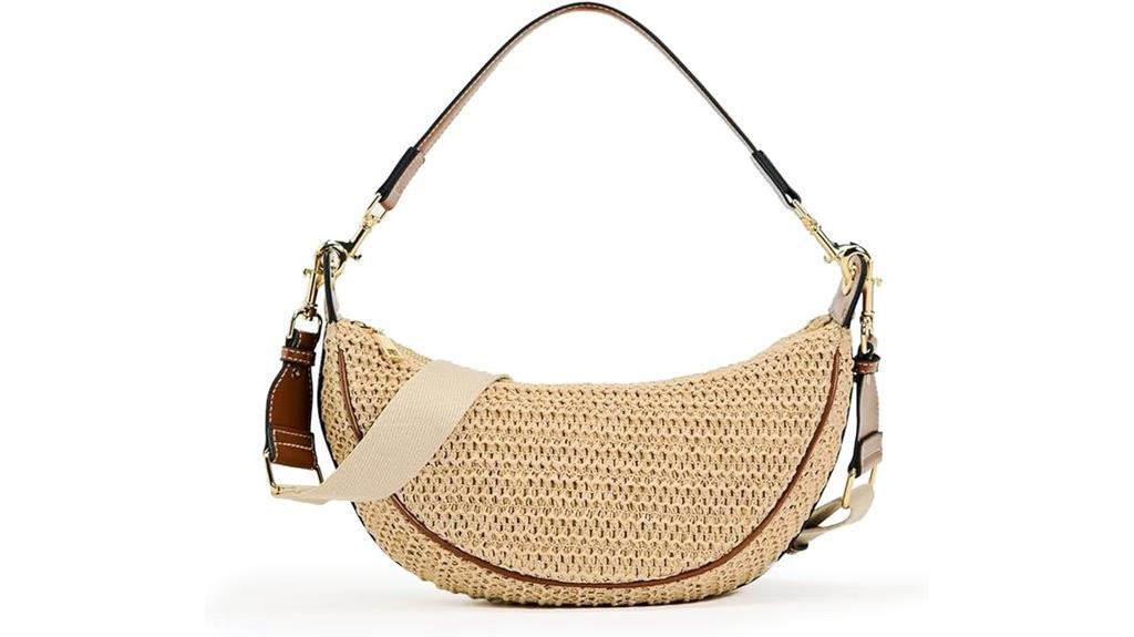 stylish adjustable straw bag