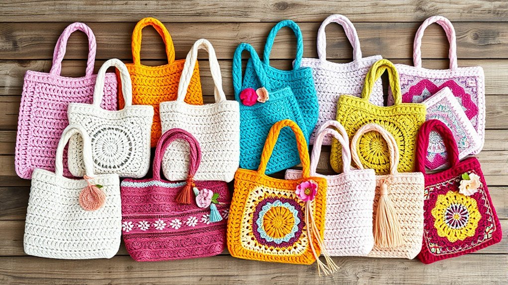 stylish functional crochet totes