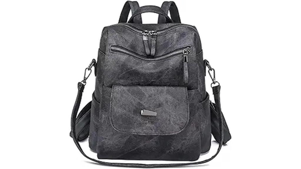 stylish pu leather backpack