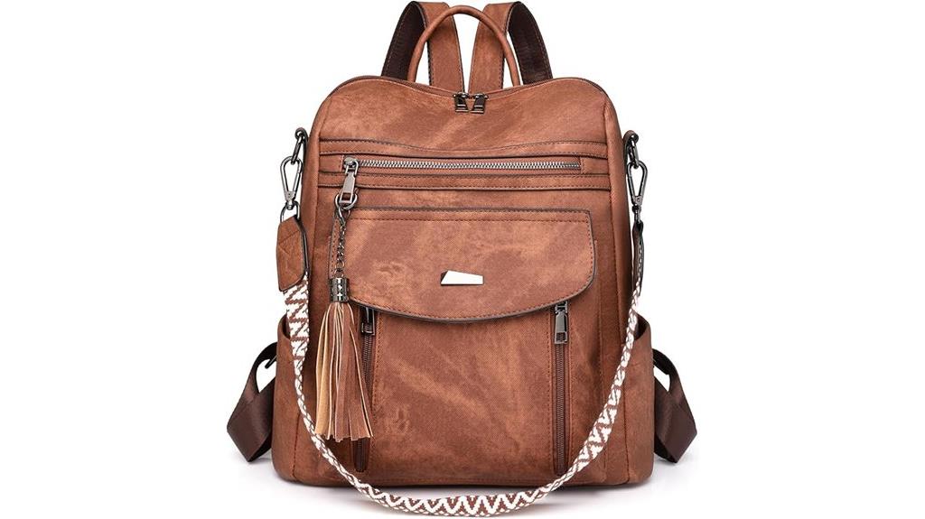 stylish pu leather backpack