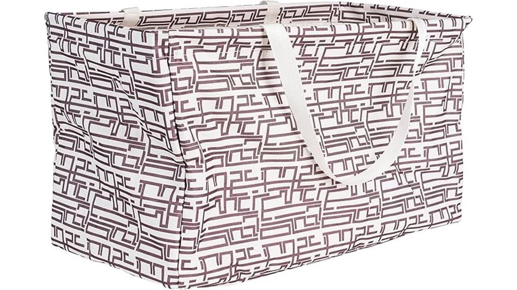 tan geometric utility tote