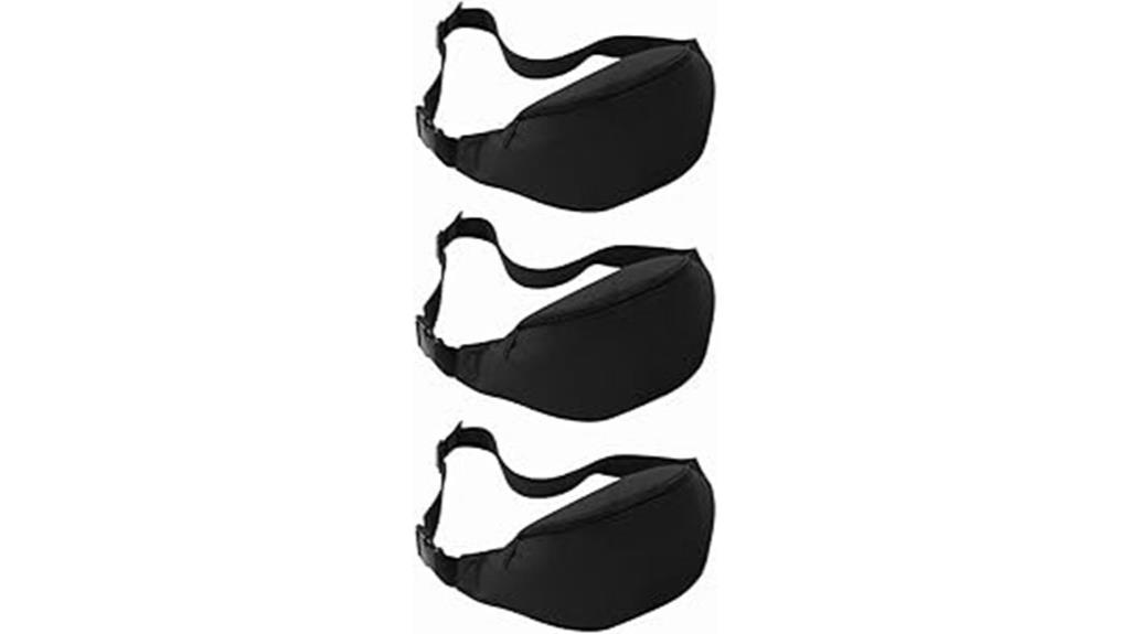 three pack black fanny packs