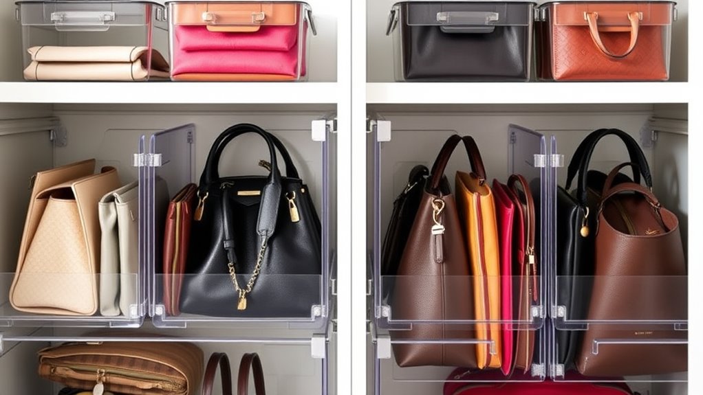 transparent dividers preserve purse shape