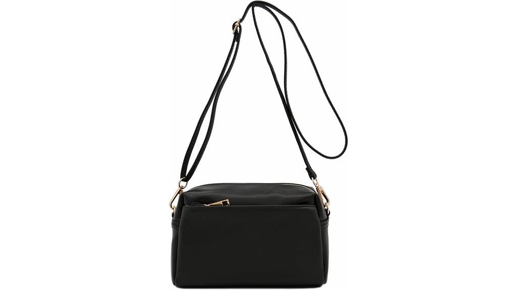 triple zip crossbody bag
