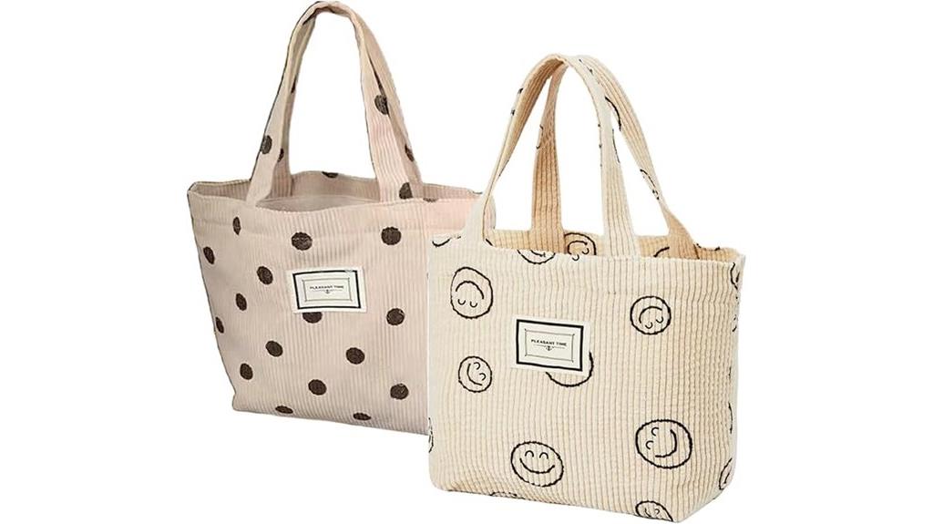 two piece corduroy tote
