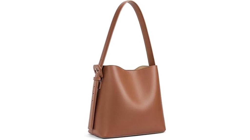 vegan leather bucket bag