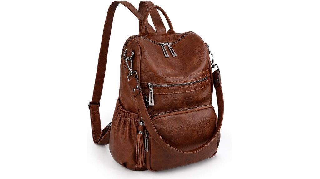 vegan leather convertible backpack