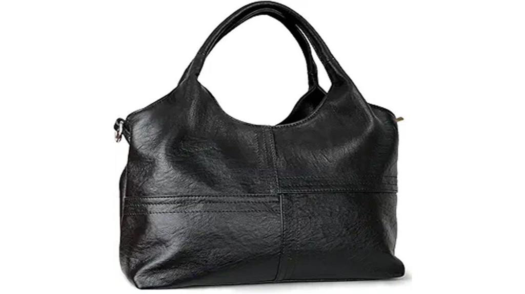 vegan leather handbag with detachable strap